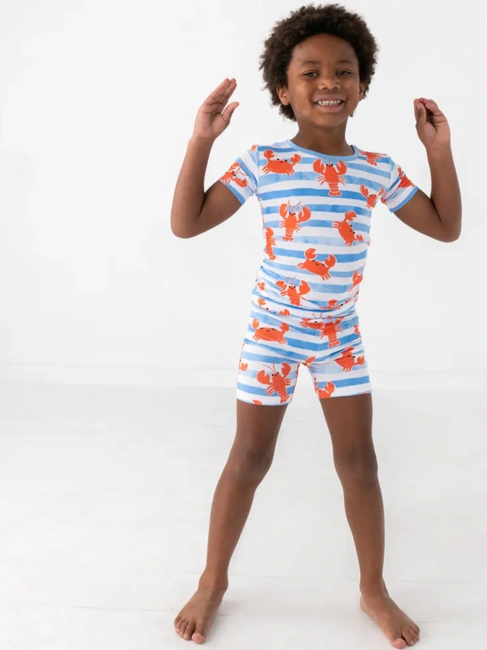 Little Sleepies Crustacean Crew Two-Piece Short Sleeve & Shorts Pajama Set